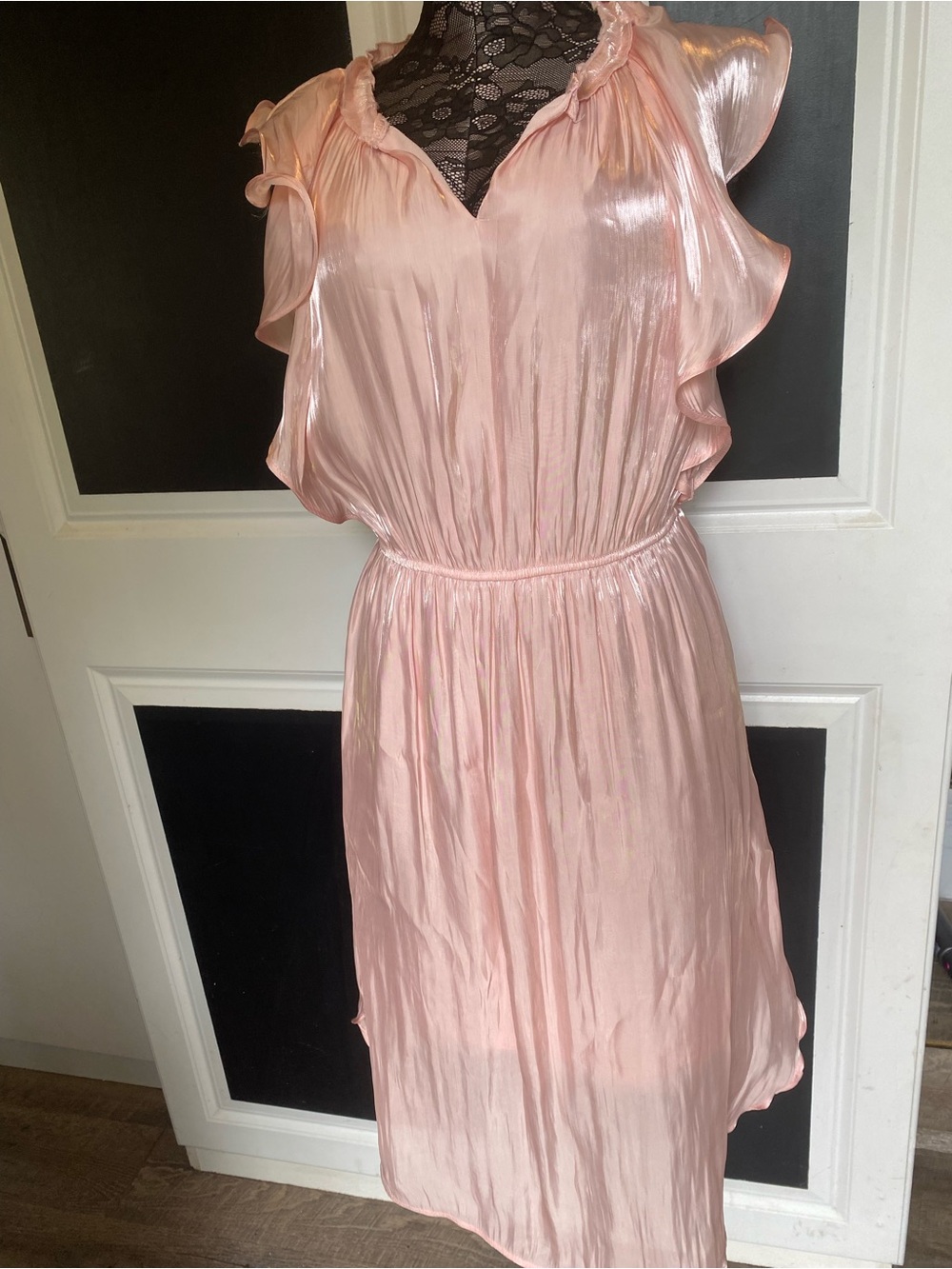 Andrée Soft Blush Ruffle Sleeve Top